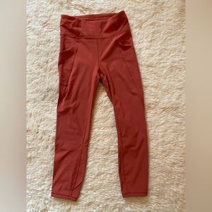 Rust colored lululemon cropped leggings